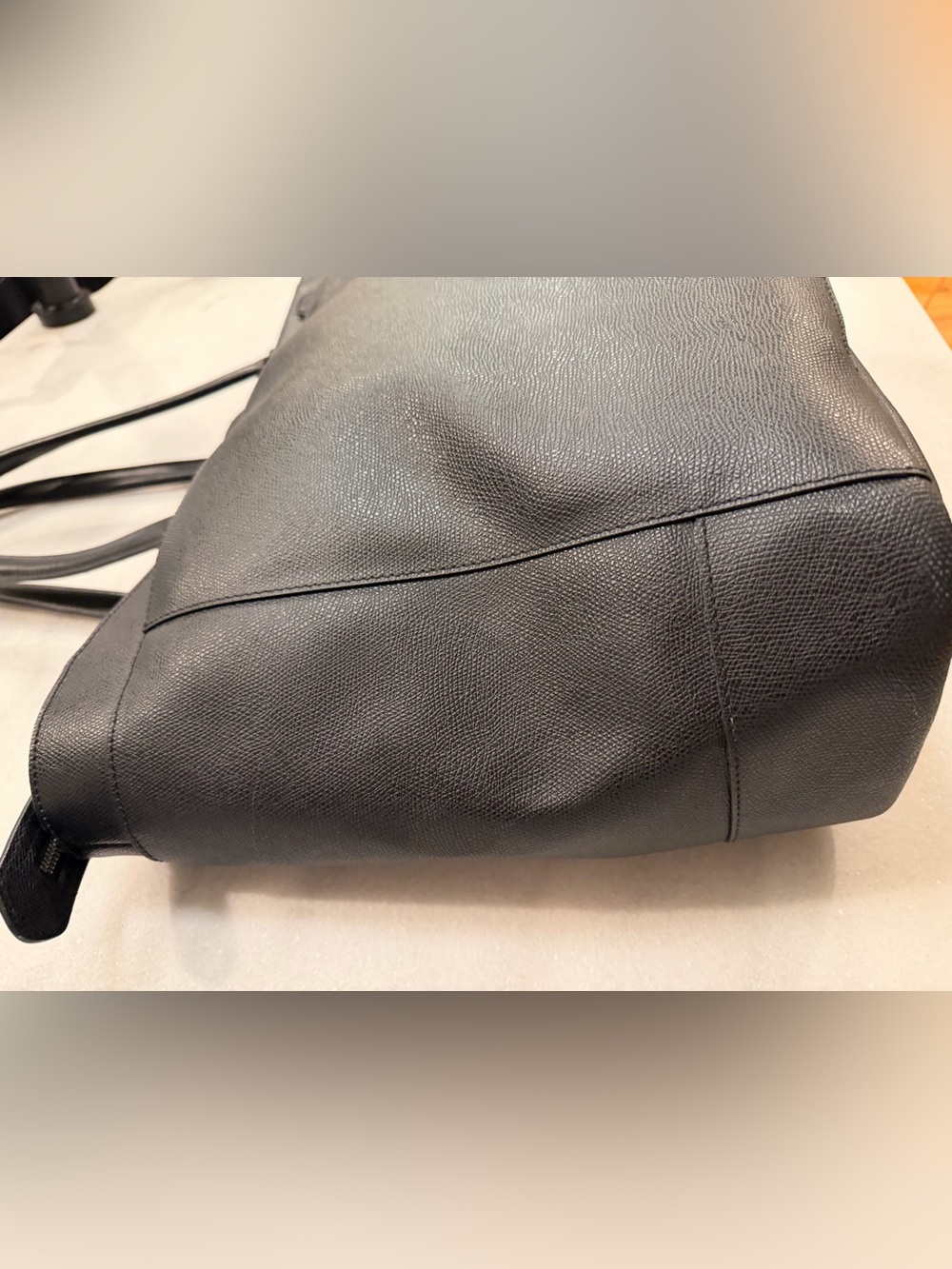 Tumi Sinclair Nora Black Textured Saffiano Leather Laptop Business Tote Bag - Picture 6 of 11